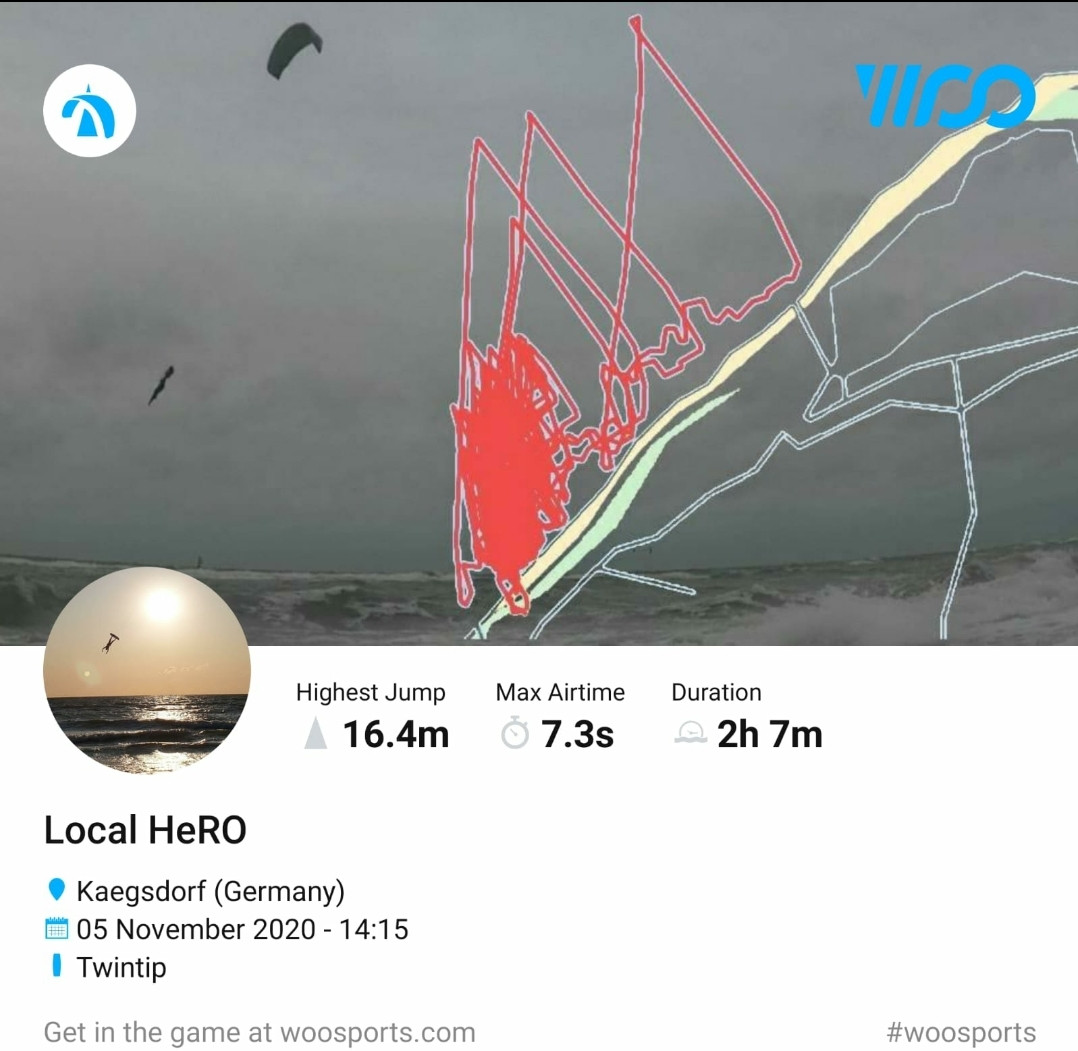 Woo  Kite Leaderboard mit Track in Kägsdorf